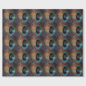 Antiek Hues Peacock Feather Eye Cadeaupapier (Vlak)