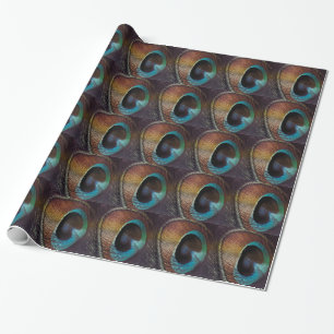 Antiek Hues Peacock Feather Eye Cadeaupapier
