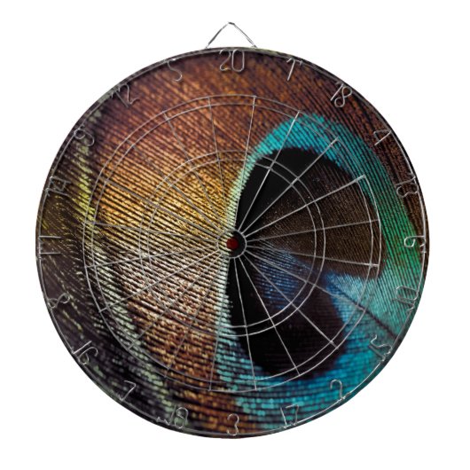 Antiek Hues Peacock Feather Eye Dartbord (Voorkant)