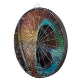 Antiek Hues Peacock Feather Eye Dartbord (Voorkant Rechts)