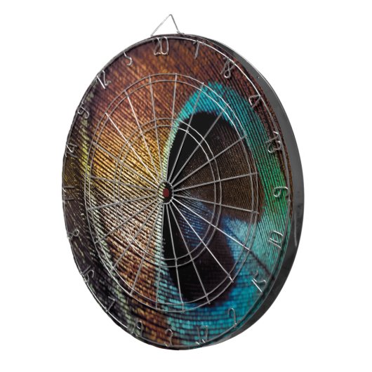 Antiek Hues Peacock Feather Eye Dartbord (Voorkant Rechts)