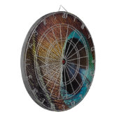 Antiek Hues Peacock Feather Eye Dartbord (Voorkant Links)