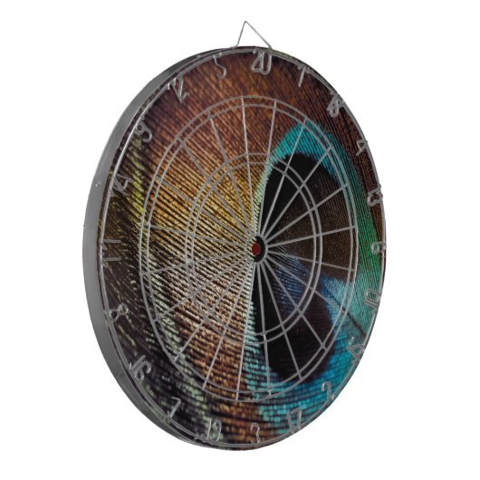 Antiek Hues Peacock Feather Eye Dartbord (Voorkant Links)