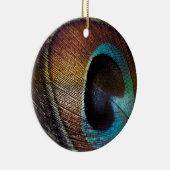 Antiek Hues Peacock Feather Eye Keramisch Ornament (Rechts)