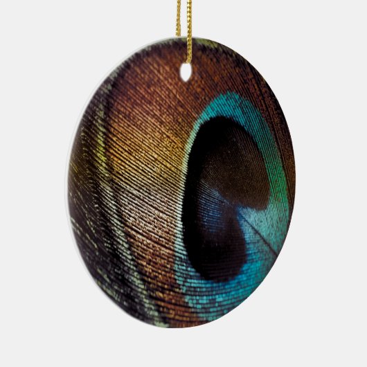 Antiek Hues Peacock Feather Eye Keramisch Ornament (Rechts)
