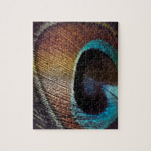 Antiek Hues Peacock Feather Eye Legpuzzel (Verticaal)