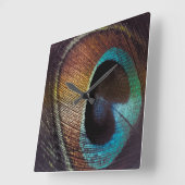 Antiek Hues Peacock Feather Eye Vierkante Klok (Hoek)