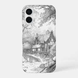 Antiek Huis Patroon Hoesje voor iPhone 17 – N iPhone 16 Hoesje