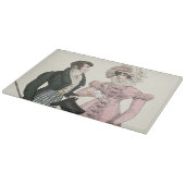 Antiek Huwelijk Koppel 1823 Man Vrouw Mode Snijplank (Hoek)