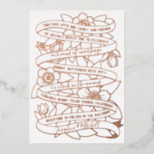 Antiek huwelijk met handgetekende kunsten folie uitnodiging (Voorkant)