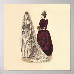 Antiek huwelijk poster