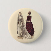 Antiek huwelijk ronde button 5,7 cm (Voorkant)