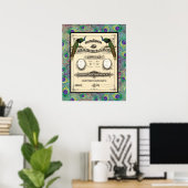 Antiek Huwelijksakte Certificaat Modern Ontwerp Poster (Thuiskantoor)