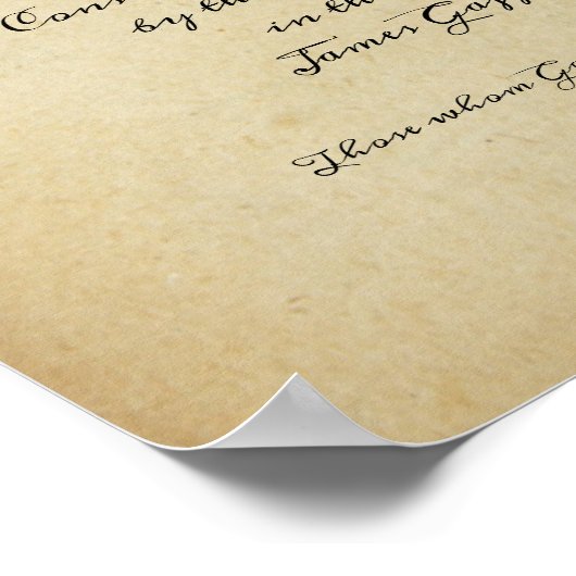 antiek huwelijksakte poster (Hoek)