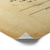 antiek huwelijksakte poster (Hoek)