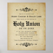 antiek huwelijksakte poster (Voorkant)