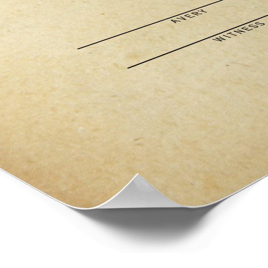 antiek huwelijksakte poster (Hoek)