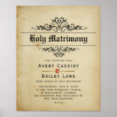 antiek huwelijksakte poster (Voorkant)