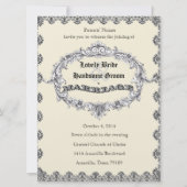 Antiek huwelijkslicentie Foto bruiloft Uitnodiging (Voorkant)