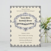 Antiek huwelijkslicentie Foto bruiloft Uitnodiging (Staand voorkant)