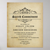 antiek huwelijksverklaring "Sacred Commitment" Poster (Voorkant)