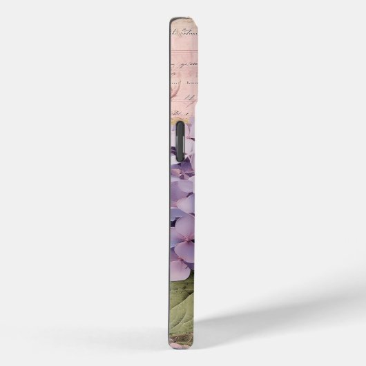 Antiek Hydrangea & Vlinderblauw Aangepaste Naam Case-Mate iPhone Case (Achterkant / Rechts)