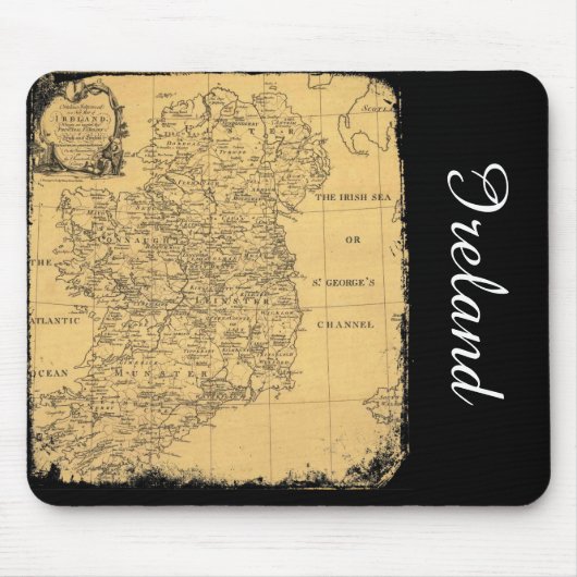 Antiek Ierland Map Mousepad Muismat (Voorkant)