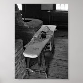 Antiek ijzerbord zwart en witte foto poster (Voorkant)