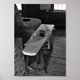 Antiek ijzerbord zwart en witte foto poster