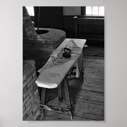 Antiek ijzerbord zwart en witte foto poster (Voorkant)