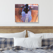  antiek ijzerslot rustige houten deur canvas afdruk (Insitu (Slaapkamer))