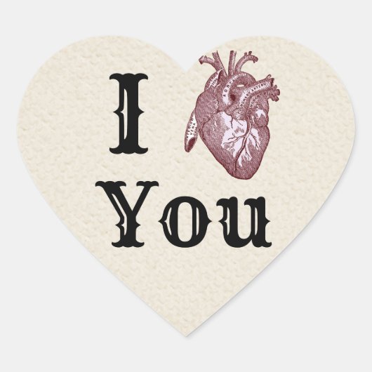 Antiek ik hoor je hart sticker (Voorkant)