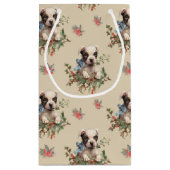 Antiek illustratie Sweet Dog-kerstpatroon Klein Cadeauzakje (Achterkant)