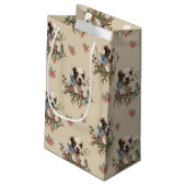 Antiek illustratie Sweet Dog-kerstpatroon Klein Cadeauzakje (Achterkant Gekanteld)