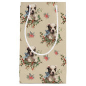 Antiek illustratie Sweet Dog-kerstpatroon Klein Cadeauzakje (Voorkant)