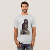 Antiek Illustratie van een Uil T-shirt (Voorkant volledig)