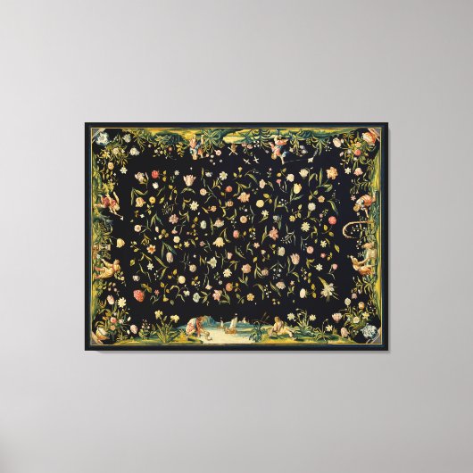 Antiek illustratie van het vloertapijt canvas afdruk (Voorkant)