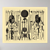 Antiek illustraties van middeleeuwse wapens poster (Voorkant)