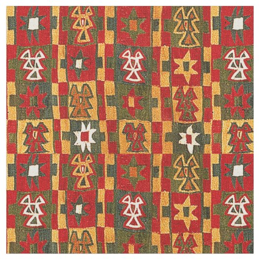 Antiek Inca Tribal Star Pattern Print Stof (Close Up)