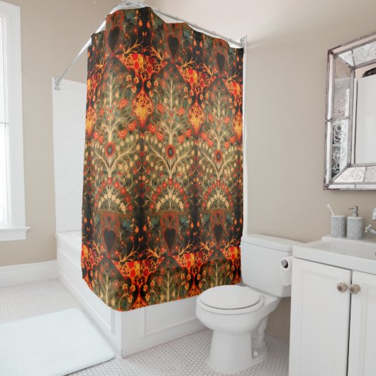 Antiek Indiaas textielontwerp Douchegordijn (In situ)