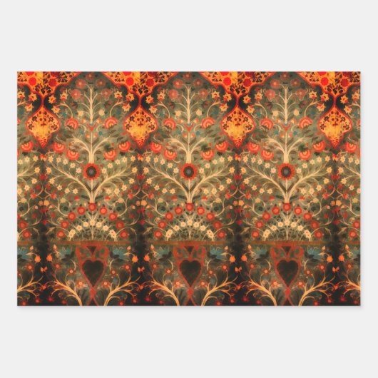 Antiek Indiaas textielontwerp Inpakpapier Vel (Voorkant)