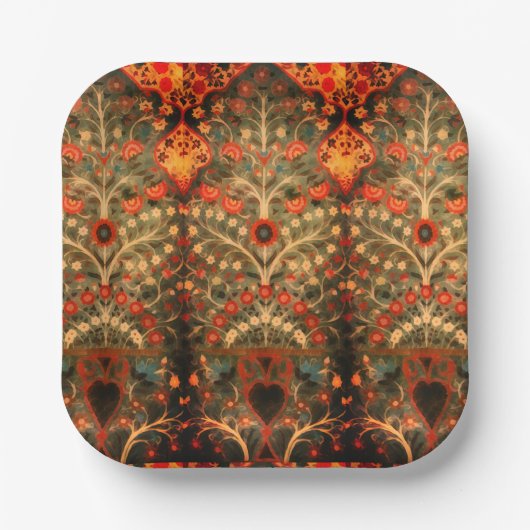 Antiek Indiaas textielontwerp Papieren Bordje (Voorkant)