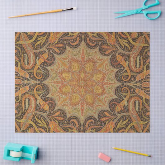 Antiek Indiase Boteh Pattern Tissuepapier (Craft)