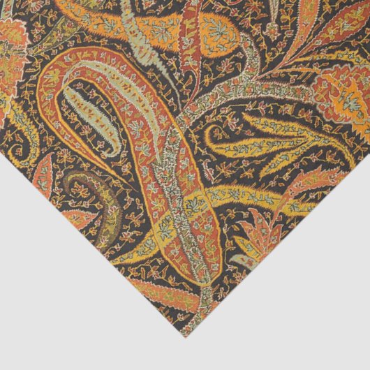 Antiek Indiase Boteh Pattern Tissuepapier (Detail)