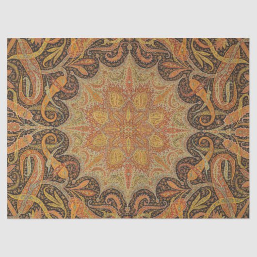 Antiek Indiase Boteh Pattern Tissuepapier (Voorkant)