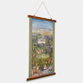 Antiek Indische Perzische Illustraties Waterverf Hangend Wandkleed (Gebogen)