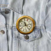  Antiek industrieel steampunk horloge Ronde Button 7,6 Cm (In situ)