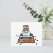 Antiek Inkwell-Briefkaart Feestdagenkaart (Staand voorkant)
