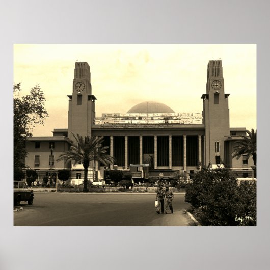 Antiek Irak Bagdad centraal station Poster (Voorkant)