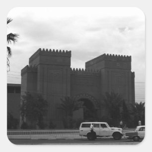 Antiek Irak Bagdad museum 1970 Vierkante Sticker